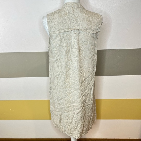 2/$25 Cloth & Stone Linen Tencel Snakeskin Boho Beach Gypsy Coastal Slip Dress M - Picture 4 of 13